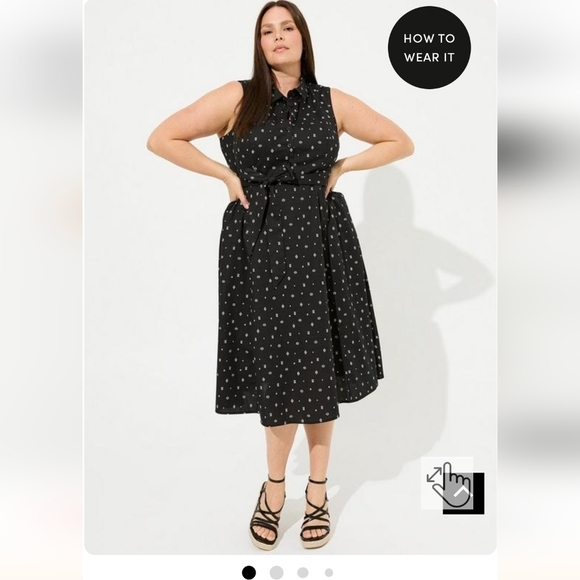 Torrid midi dress poplin cotton belted dress Size 4x - Picture 11 of 15